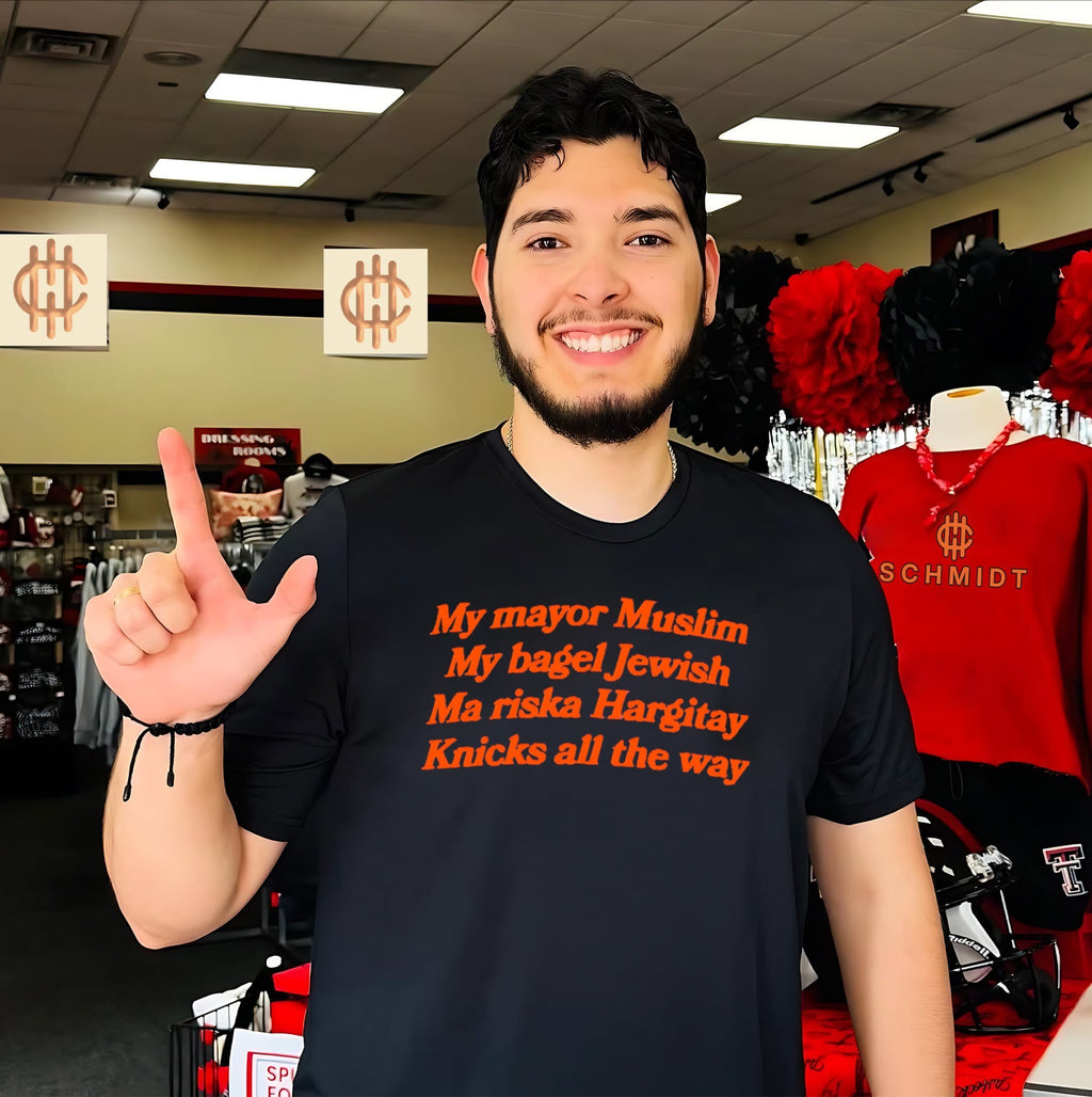 My mayor muslim my bagel jewish ma riska hargitay my team all the way shirt