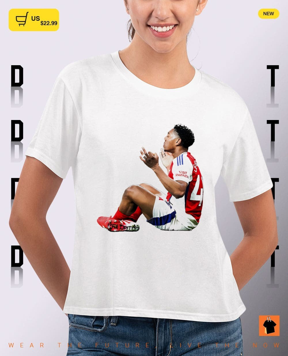 Myles Lewis-skelly Erling Haaland Celebration style Arsenal FC photo shirt