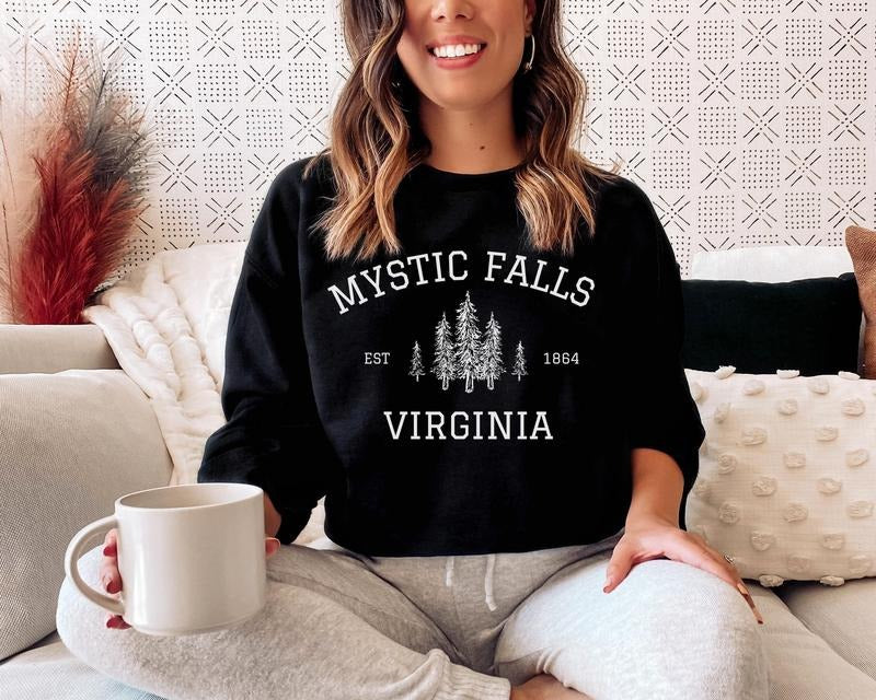 Mystic Falls Virginia Sweatshirt, TVD Fan Gift, Vampire Fan Sweater, Salvatore Sweater, Stefan Shirt, Damon sweater,...