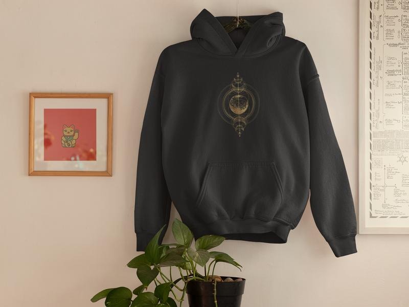 Mystical Moon Astrology Mystic Moon Phase Astrology Boho Celestial Moon Spiritual Womenswear Long Sleeve Soft Cotton Tops Menswear Casual Fleece Fabric T-Shirts, Hoodie, Sweatshirt
