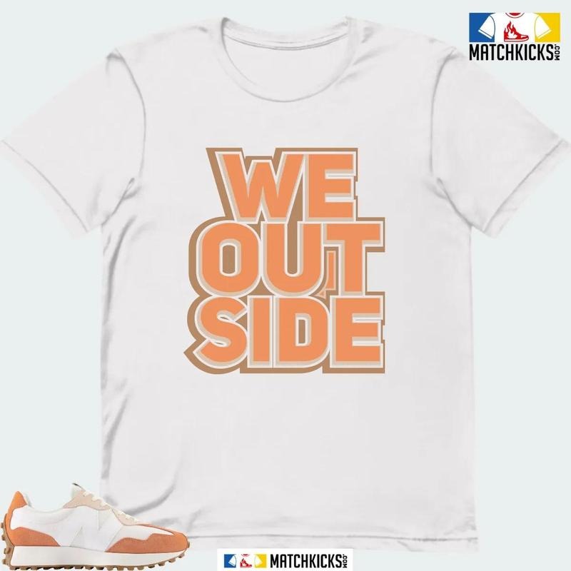 NB 327 CALIA WHITE CORAL SNEAKER MATCHING T-SHIRT (WE OUTSIDE) Hoodie Sweatshirt | PrintMintTees.com