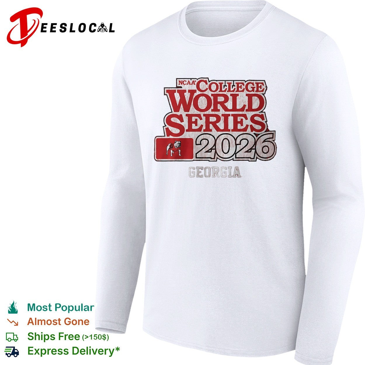 NCAA College World Series 2026 Georgia Bulldogs Baseball Tournament Champion shirt