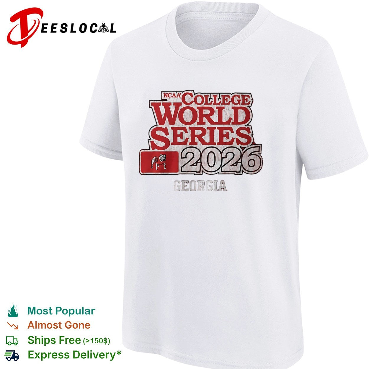 NCAA College World Series 2026 Georgia Bulldogs Baseball Tournament Champion shirt