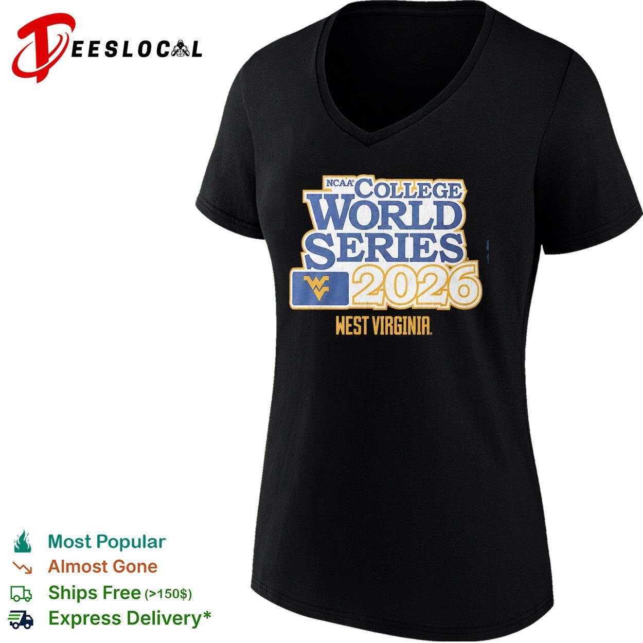 NCAA College World Series 2026 West Virginia Mountaineers Baseball shirt