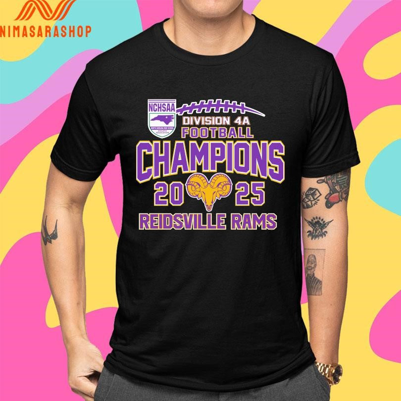 NCHSAA Division 4A Football Champions 2025 Reidsville Rams Shirts