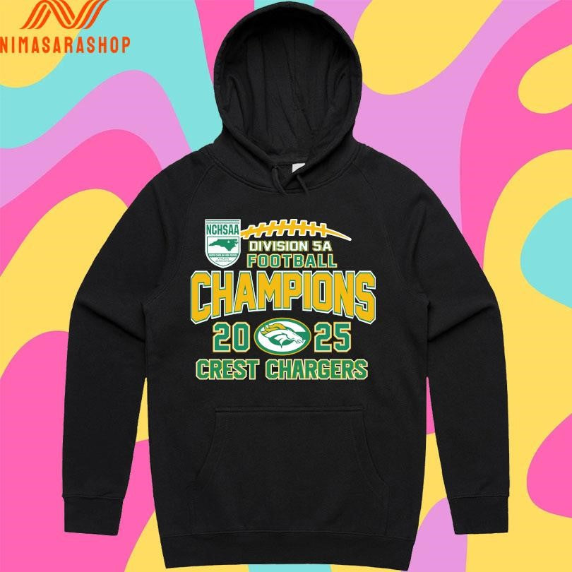 NCHSAA Division 5A Football Champions 2025 Crest Chargers Shirts