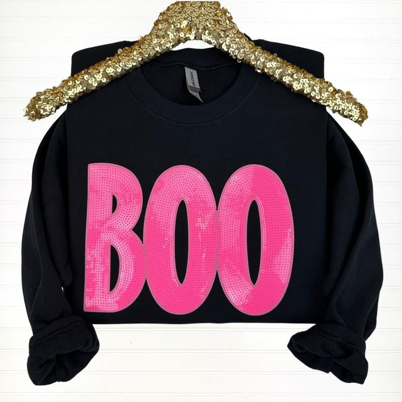 NEON Boo Patch Sweatshirt T-Shirts, Hoodie | PrintMintTees.com