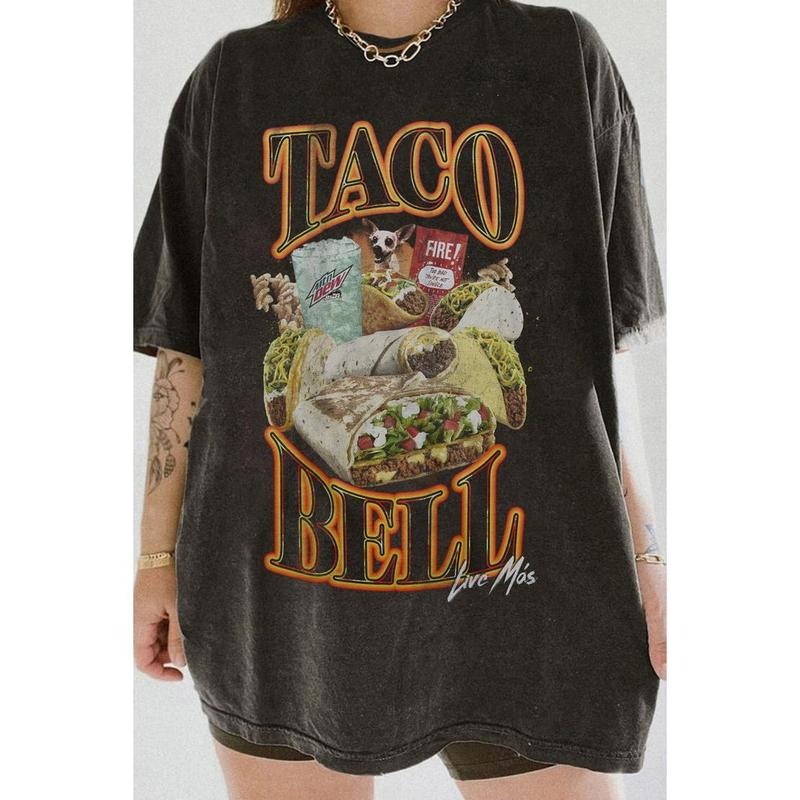 NEW SHIRT Taco Bell 90's Bootleg Tee For Women, man Hoodie Sweatshirt | PrintMintTees.com