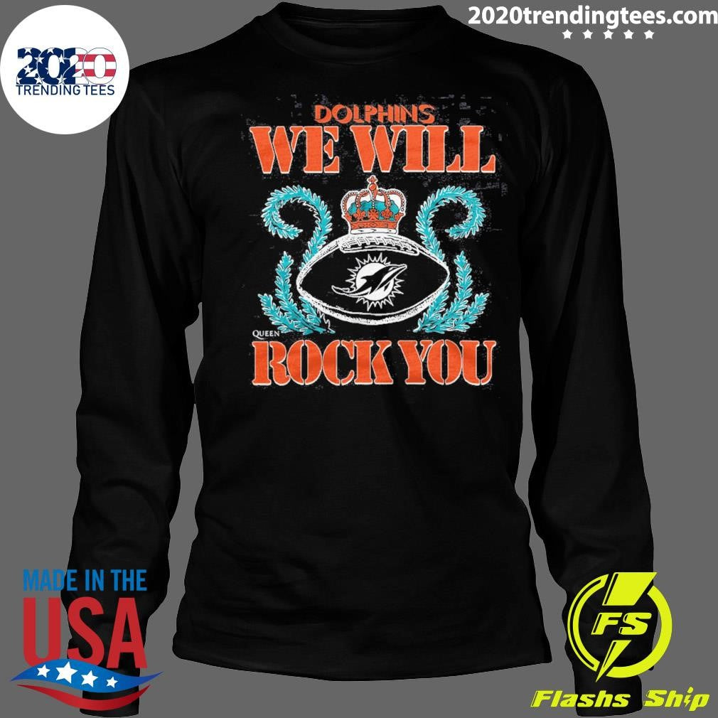 NFL 2026 Miami Dolphins Homage We Will Rock You Schedule Queen Tri-Blend Shirt