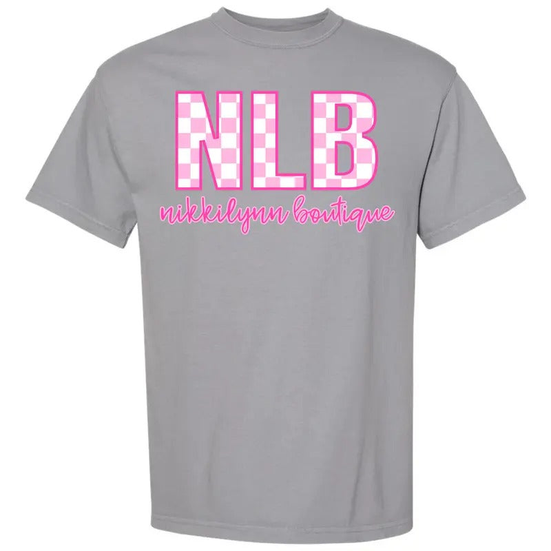 NLB Checkered Letters Comfort Colors T-Shirts, Hoodie, Sweatshirt