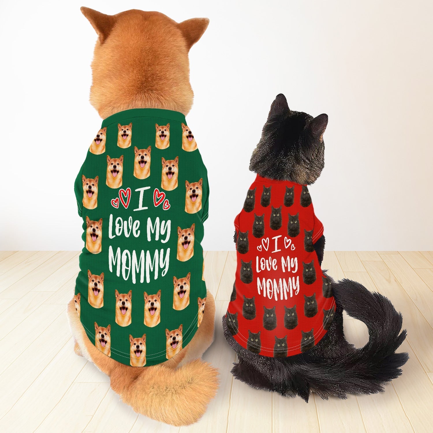 Custom Photo Dog Cat I Love My Mommy Daddy - Gift For Pet Lovers - Personalized Pet Shirt