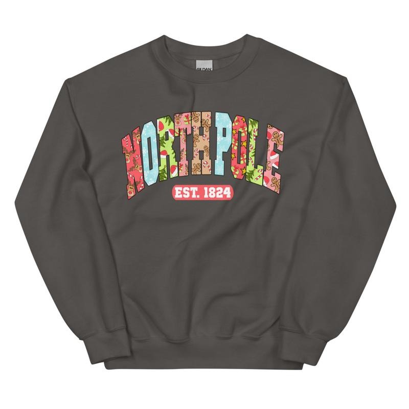 NORTH POLE CHRISTMAS CREWNECK (Crewneck Sweatshirt, Unisex Fit, Causal Sweatshirt for Christmas, Christmas Holiday...