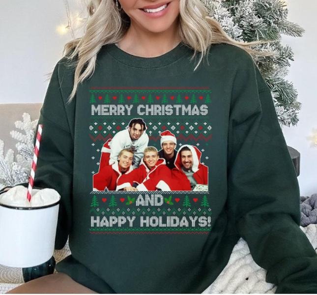NSYNC Merry Christmas And Happy Holidays Sweatshirt Xmas Season Sweatshirt Shirt Hoodie | PrintMintTees.com