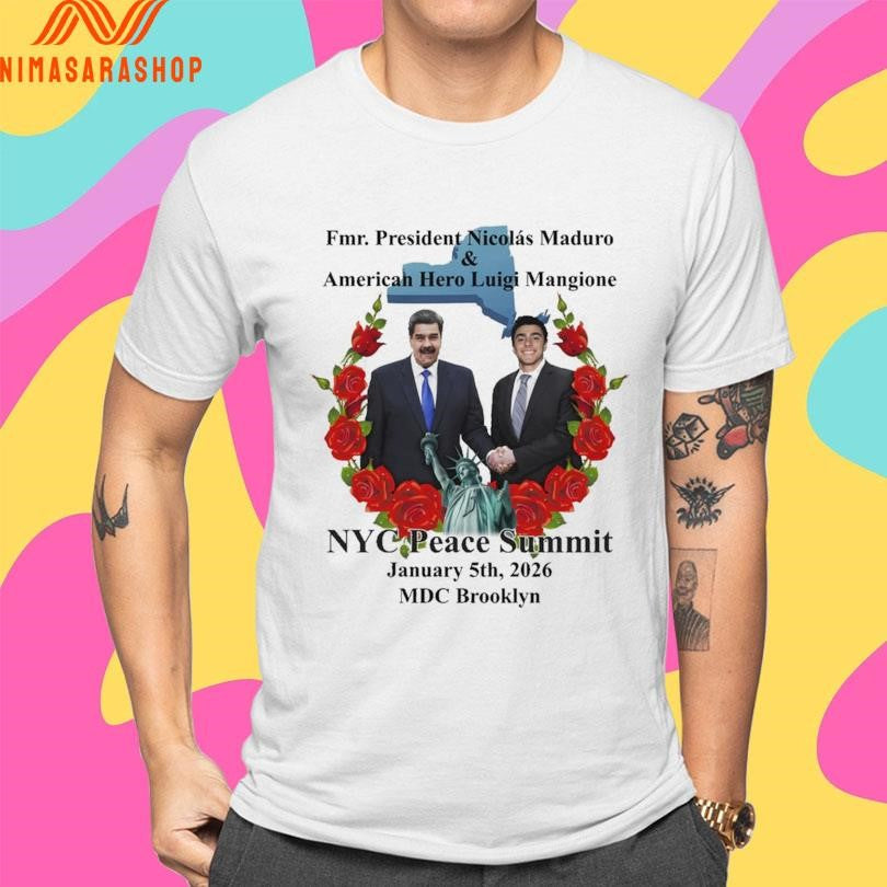 NYC Peace Summit Fmr President Nicolás Maduro And American Hero Luigi Mangione January 5th 2026 Mdc Brooklyn Shirts