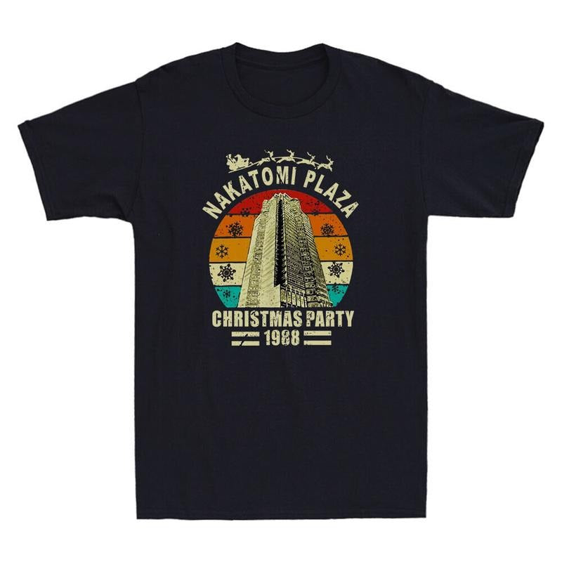 Nakatomi Plaza Christmas Party 1988 Santa Vintage Short Sleeve Mens TShirt Tee Menswear Top Hoodie Sweatshirt