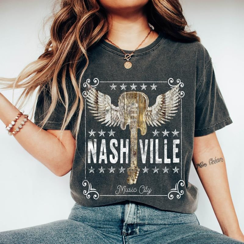 Nashville Music City Guitar T-Shirt Hoodie, Sweatshirt | PrintMintTees.com