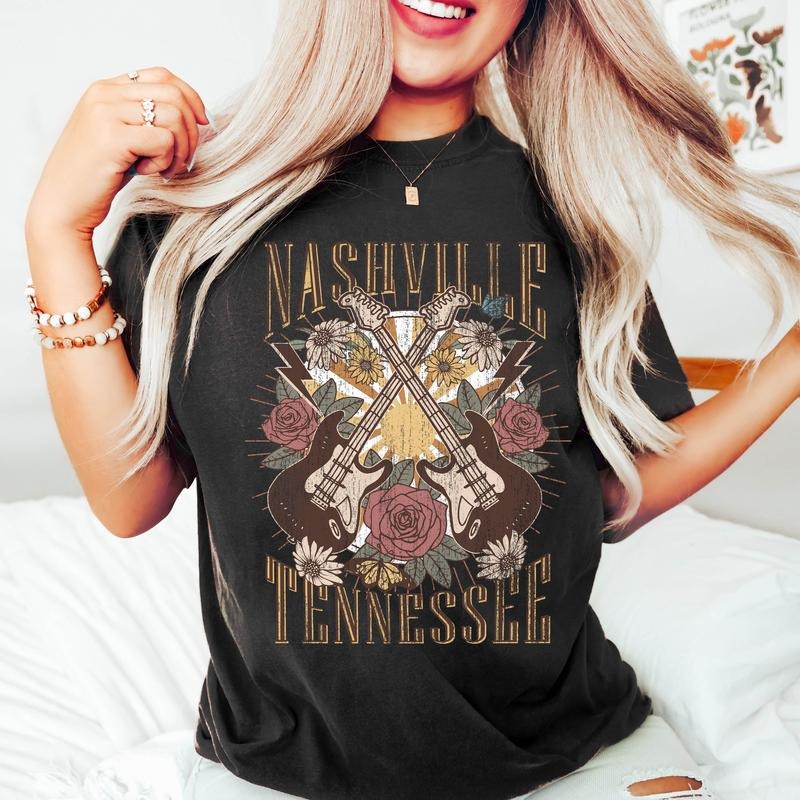 Nashville Tennessee Double Guitar T-Shirt Hoodie, Sweatshirt | PrintMintTees.com