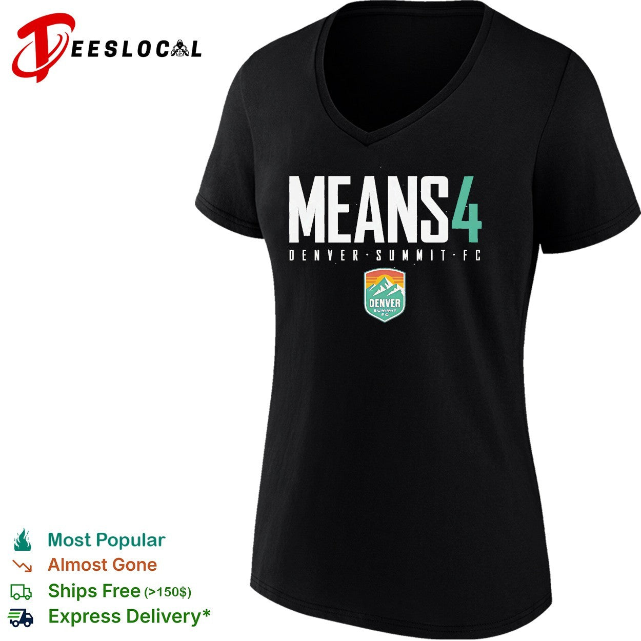 Natalie Means 4 Denver Summit FC professional women’s soccer team shirt