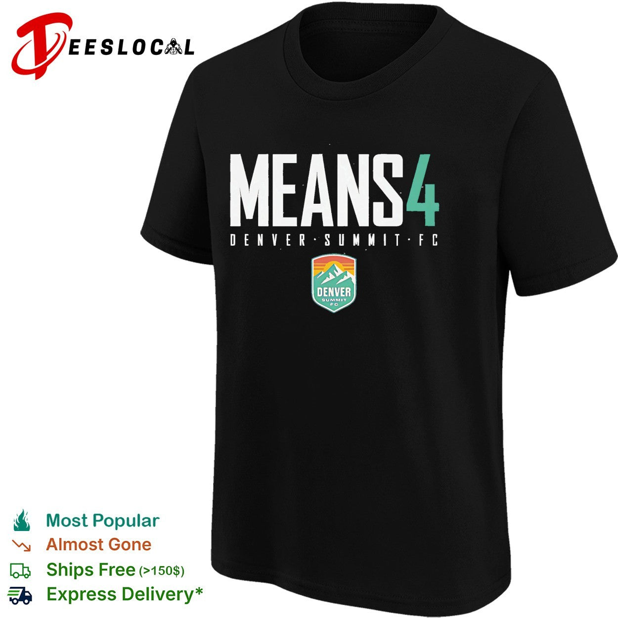 Natalie Means 4 Denver Summit FC professional women’s soccer team shirt