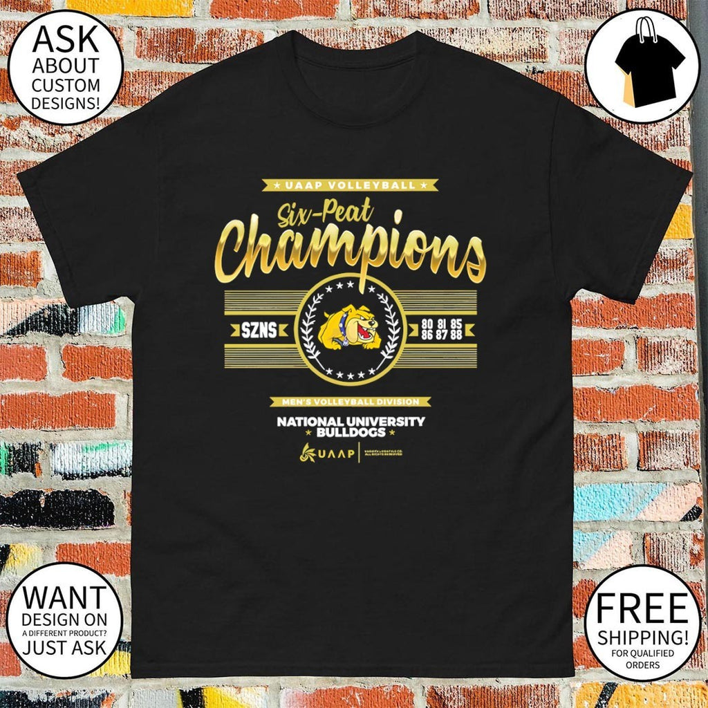 National University Bulldogs UAAP Season 88 Men’s Volleyball six-peat championship shirt