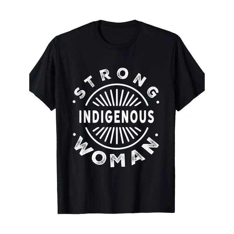 Native American Strong Indigenous Woman T-Shirt 100%Cotton Made in USA Hoodie Sweatshirt | PrintMintTees.com