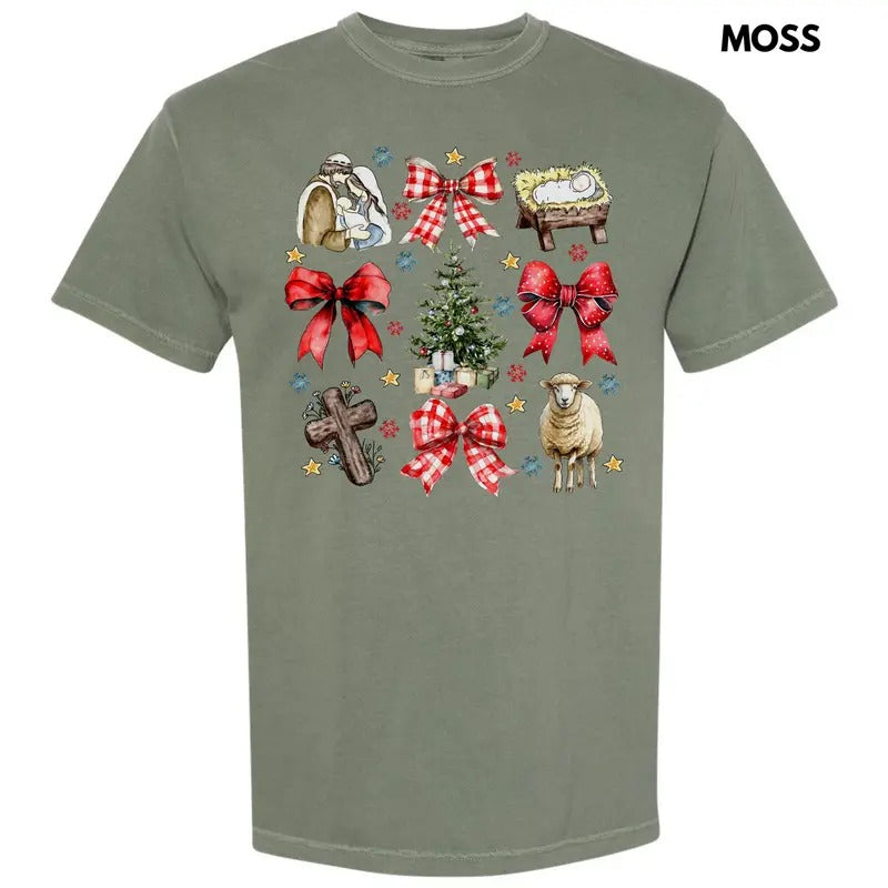 Nativity Coquette Collage Comfort Colors 'NLB' Shirt Hoodie Sweatshirt