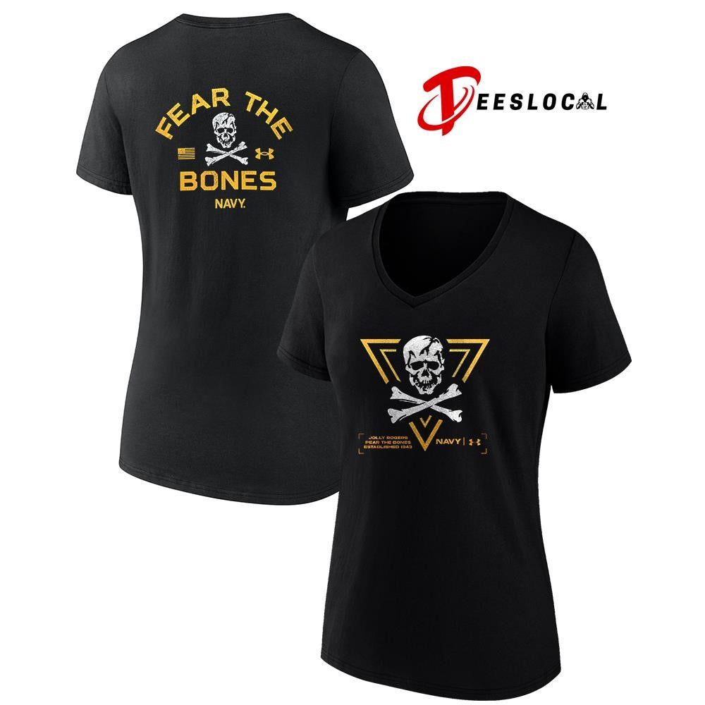 Navy Midshipmen Jolly Rogers fear the bones est 1943 skull shirt