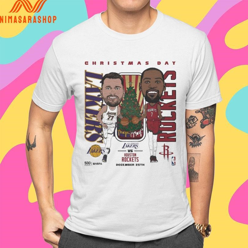 Nba Christmas Day Match Up Los Angeles Lakers Vs Houston Rockets December 25th 2025 Shirts