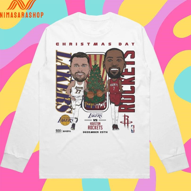 Nba Christmas Day Match Up Los Angeles Lakers Vs Houston Rockets December 25th 2025 Shirts