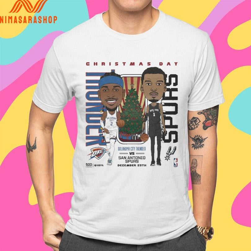 Nba Christmas Day Match Up Oklahoma City Thunder Vs San Antonio Spurs December 25th 2025 Shirts
