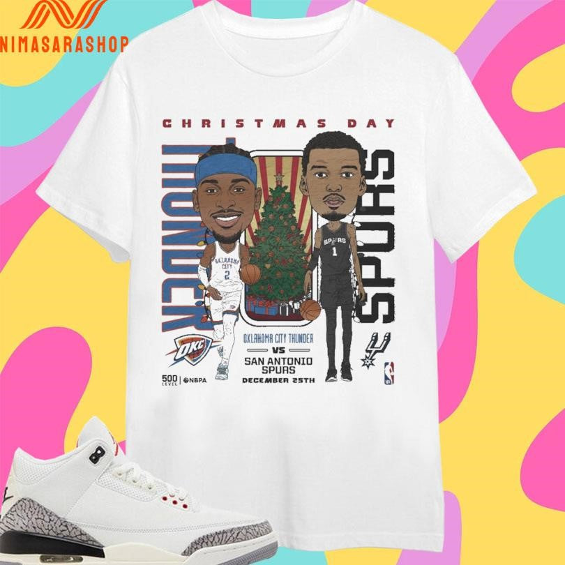 Nba Christmas Day Match Up Oklahoma City Thunder Vs San Antonio Spurs December 25th 2025 Shirts