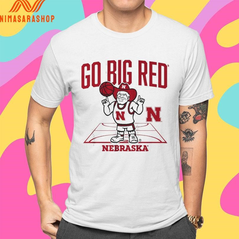 Nebraska Cornhuskers Men’s Basketball Go Big Red Herbie Mascot Shirts