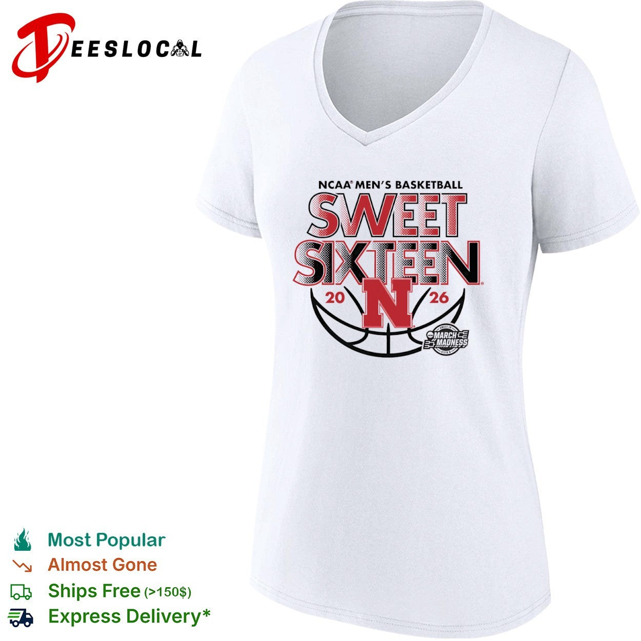 Nebraska Cornhuskers NCAA March Madness Sweet Sixteen 2026 Basketball Team shirt