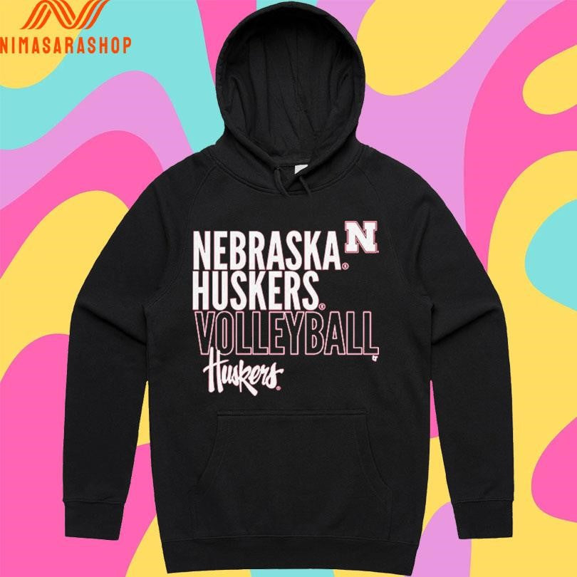 Nebraska Huskers Volleyball Huskers Text Logo Overlay Shirts