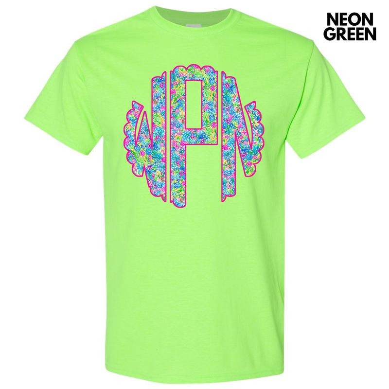 Neon Exotic Monogram Gildan Short Sleeve 'NLB' Shirt Hoodie Sweatshirt