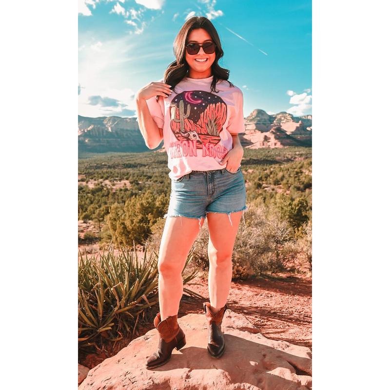 Neon Moon Graphic T-Shirt Hoodie Sweatshirt | PrintMintTees.com