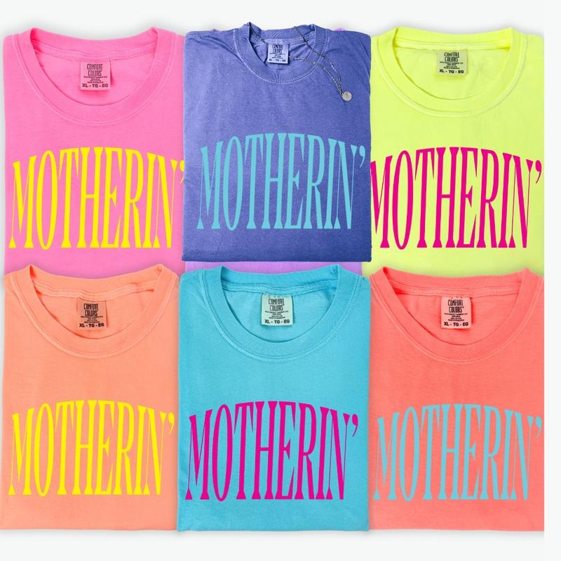 Neon Motherin' Shirt ~ Unisex Apparel Relaxed Fit Printed In The USA Clothing Womenswear Casual Comfort Cotton Hoodie...