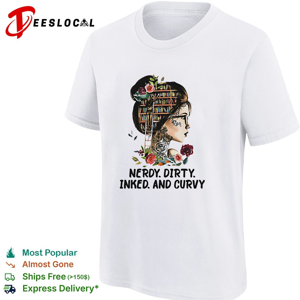 Nerdy dirty inked and curvy woman shirt