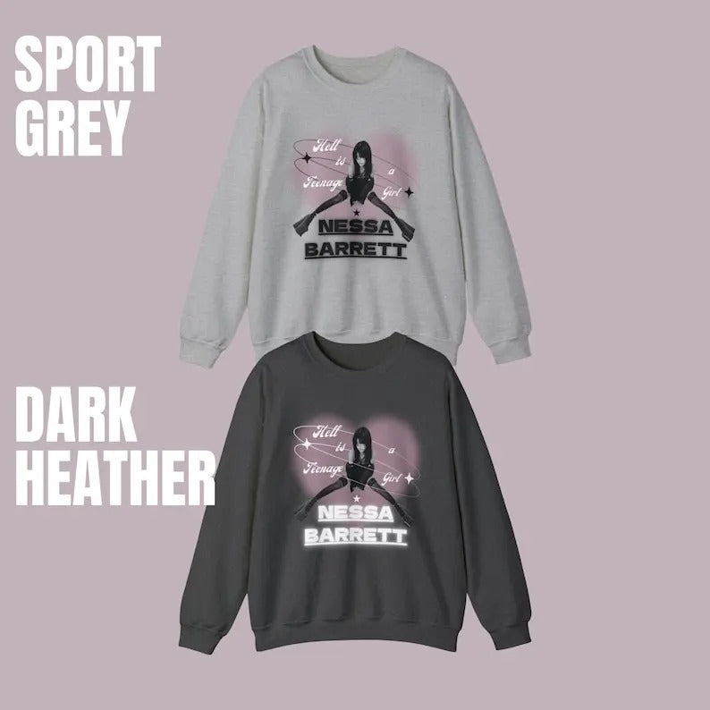 Nessa Barrett Hell Is A Teenage Girl Crewneck Sweatshirt Shirt Hoodie | PrintMintTees.com