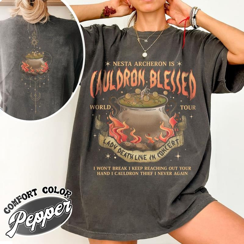 Nesta Archeron Comfort Color Shirt Cauldron Blessed Shirt Nesta Archeron Cauldron Blessed Nesta Archeron Acosf Shirt Lady Death Shirt Bookish T-Shirts, Hoodie, Sweatshirt