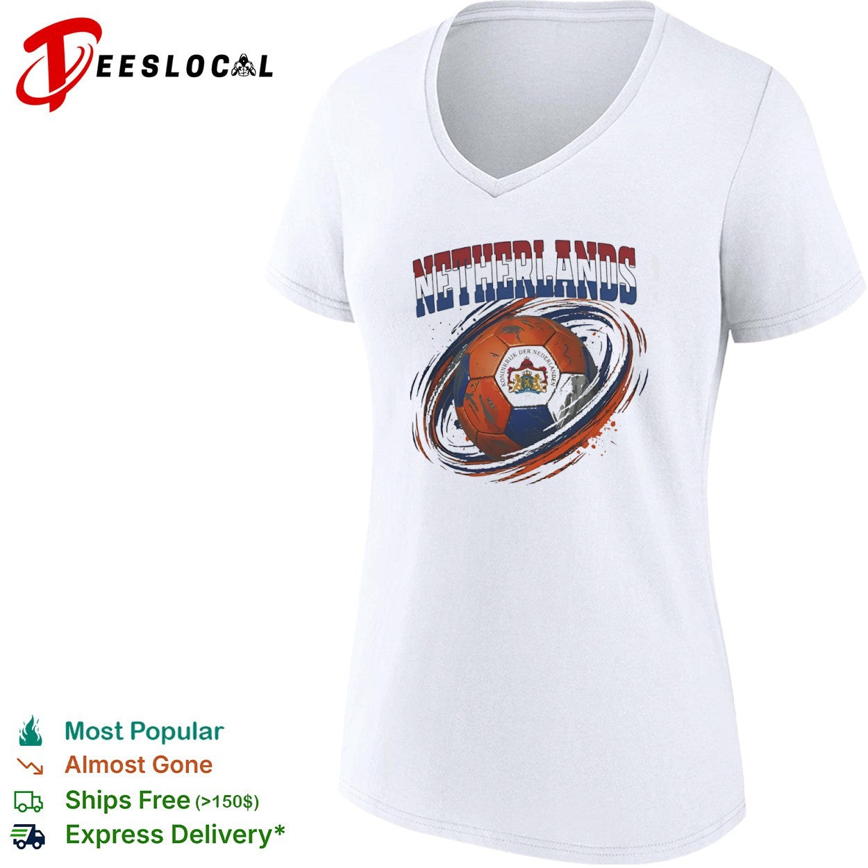 Netherlands flag soccer ball shirt