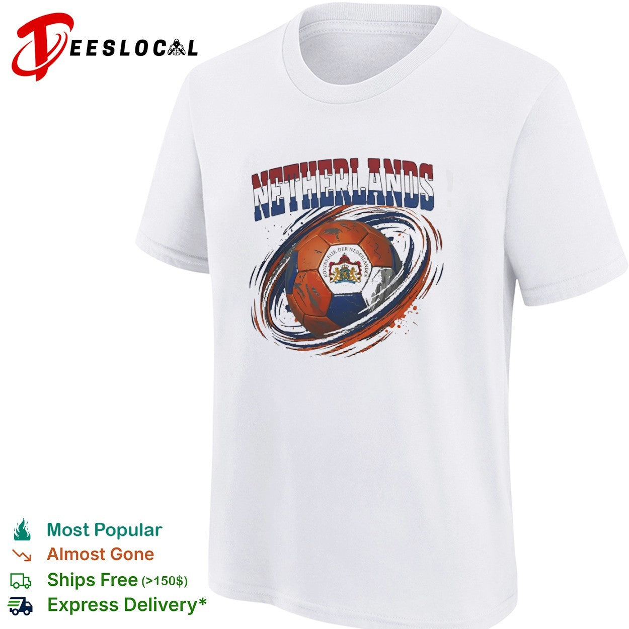 Netherlands flag soccer ball shirt