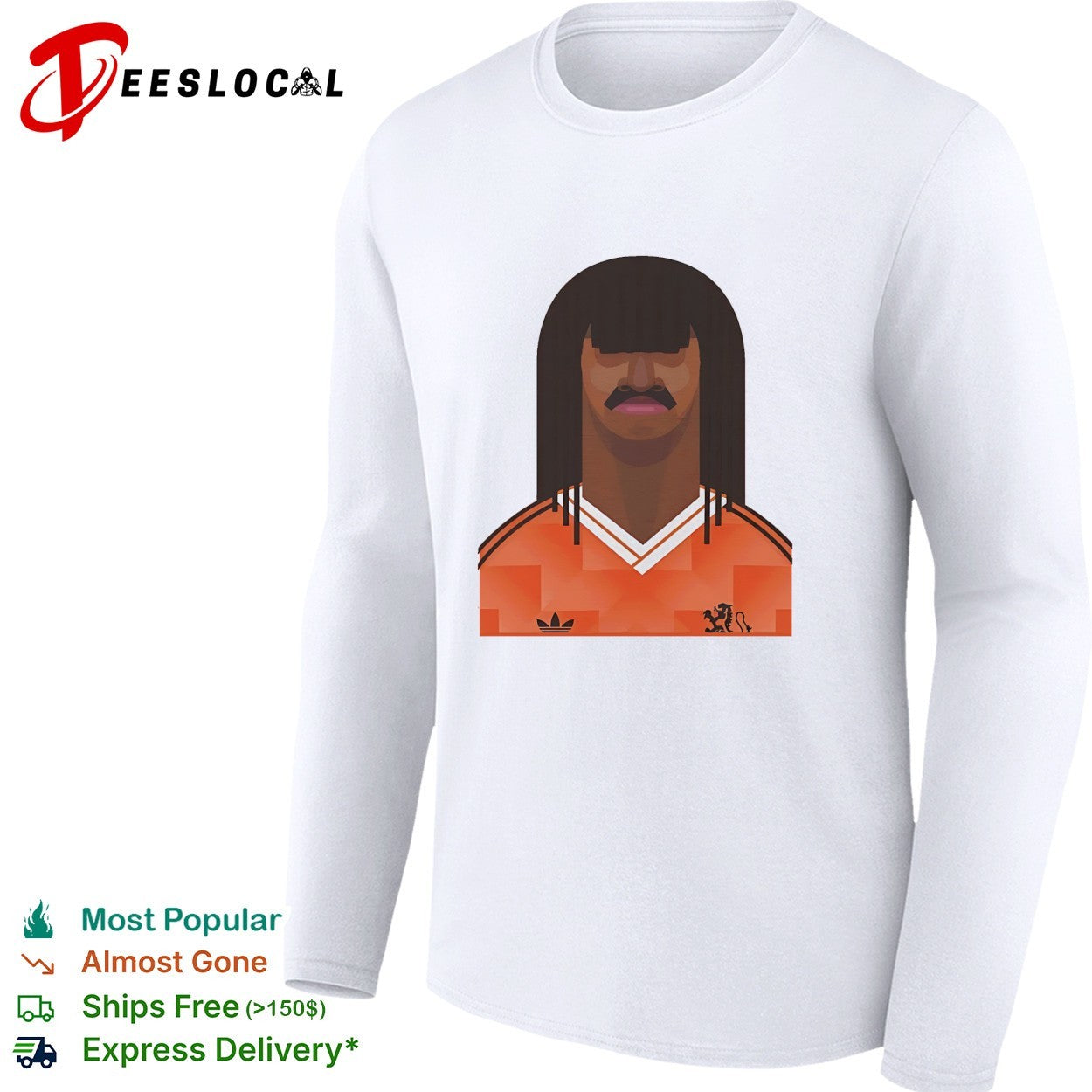 Netherlands retro footballer portrait shirt