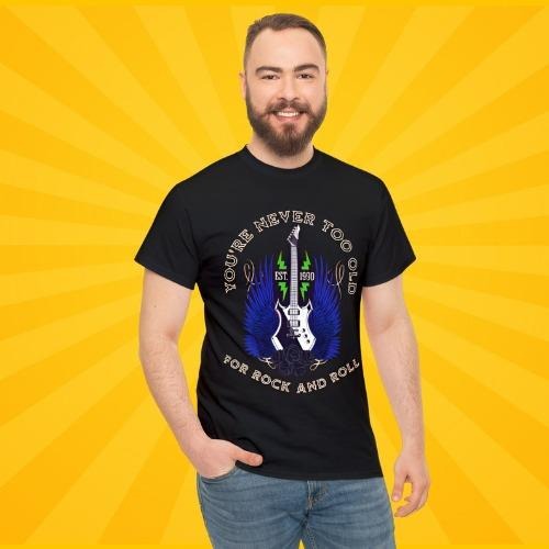 Never Too Old for Rock and Roll T-shirt, Rock T-shirt, Rock and roll shirt, Unisex Heavy Cotton Tee made in usa Hoodie...
