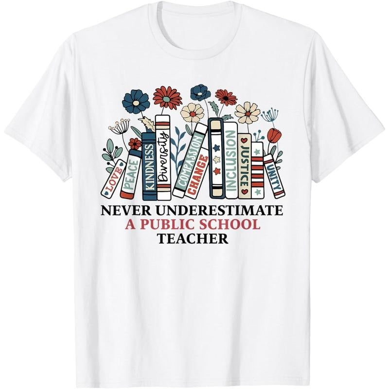 Never Underestimate A Public School Teacher Harris Walz 2024 T-Shirt made in usa Hoodie Sweatshirt | PrintMintTees.com