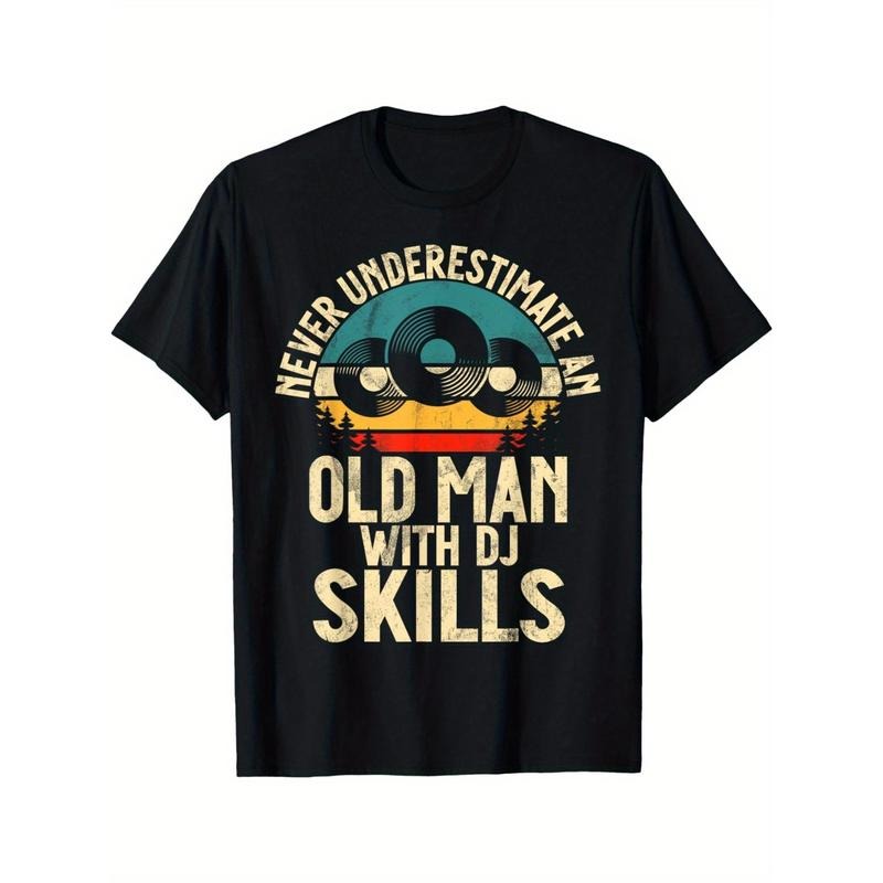 Never underestimate an old DJ T-shirt with DJ skills made in usa Hoodie Sweatshirt | PrintMintTees.com