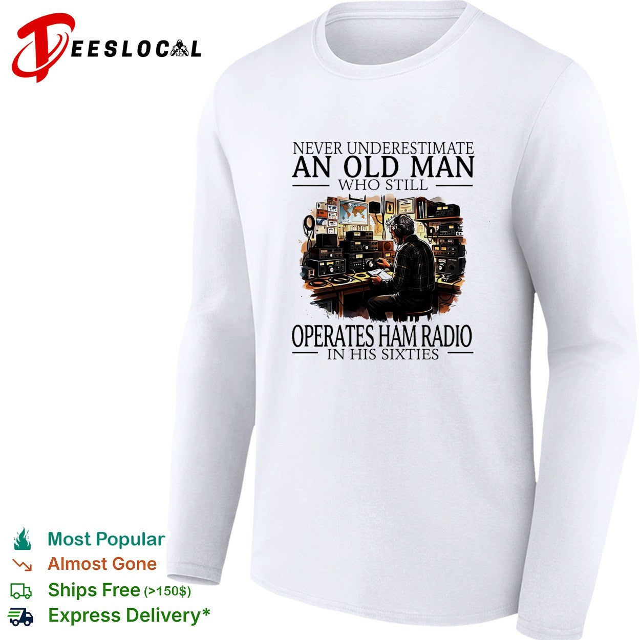 Never underestimate an old man who still operates ham radio in his sixties vintage shirt