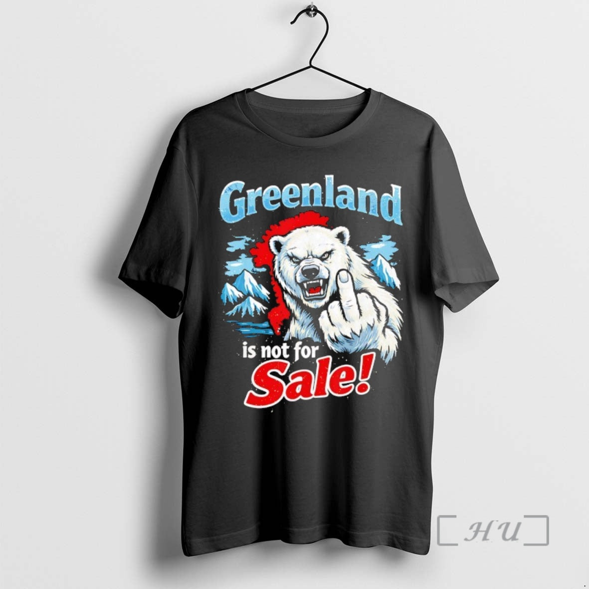 New Greenland Is Not For Sale Polar Bear Middle Finger T-Shirts, Hoodie, Sweatshirt | PrintMintTees.com
