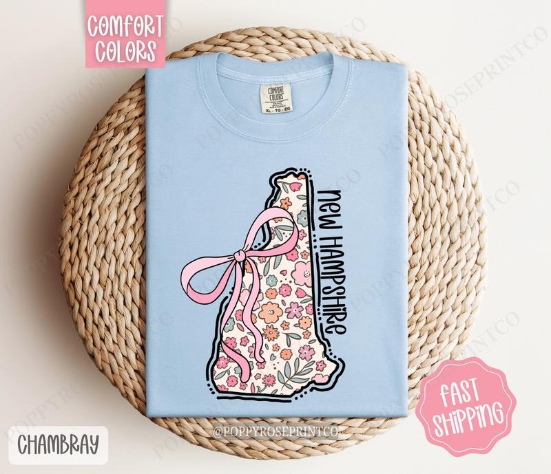 New Hampshire Comfort Colors State Tshirt, Cute New Hampshire Shirt, New Hampshire Tshirt, New Hampshire Shirt Hoodie...