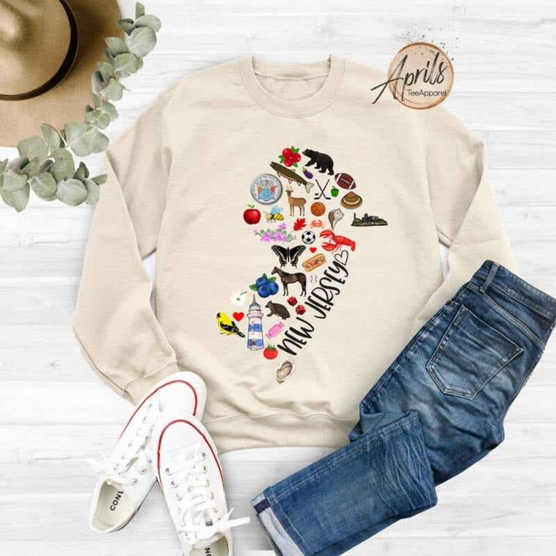 New Jersey Sweatshirt, New Jersey Hoodie, State Sweatshirt, Gift For Women Shirt | PrintMintTees.com